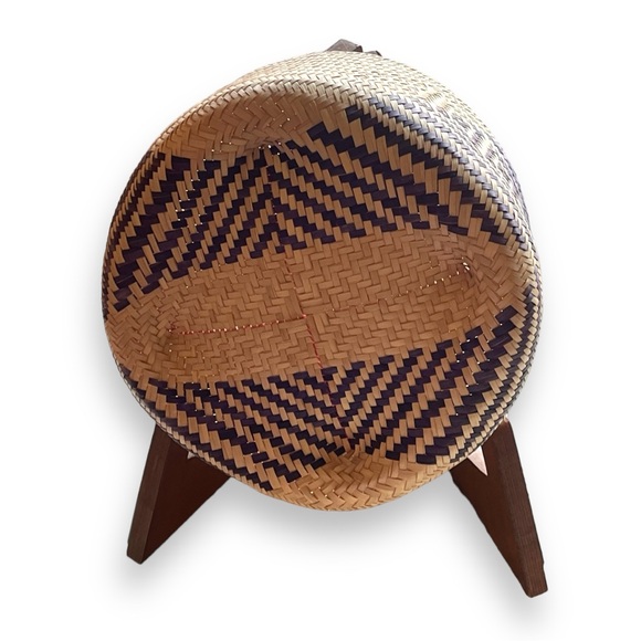 VTG Southwestern Geometric Purple Pattern Woven Basket | Great for Wall Hanging! - Picture 8 of 13